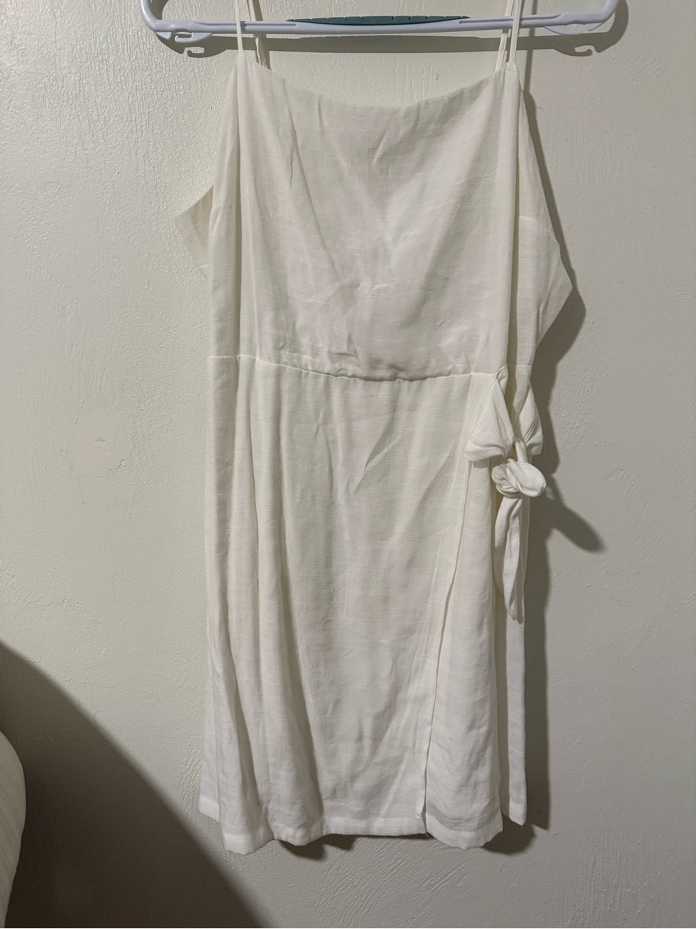 Nine West White Tie-Side Mini Slip Dress